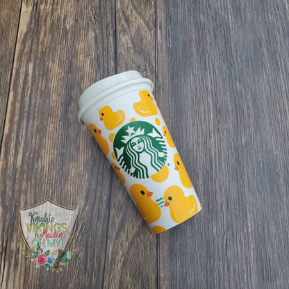 Yellow Duck Hot Cup, 16oz Starbucks Hot Cup