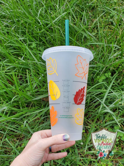 Falling Leaves, Starbucks Cold Cup with Straw