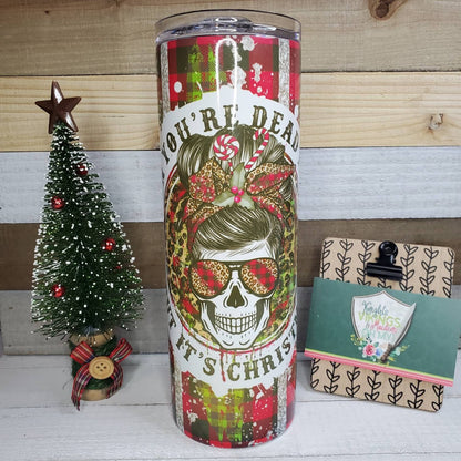 Dead Inside Christmas, 20oz Sublimated Steel Tumbler