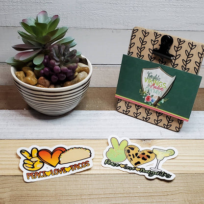 Peace Love Taco Tuesday Set , Die Cut Sticker, Novelty Sticker, Love Sticker,  Bullet Journal, Planning Stickers, Laptop Sticker,