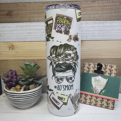 80s Mom, 20oz Sublimated Steel Tumbler