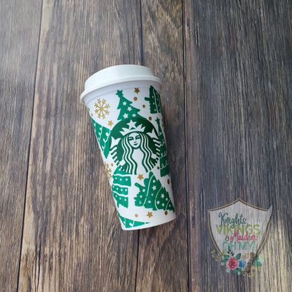 Christmas Tree Hot Cup, 16oz Starbucks Hot Cup