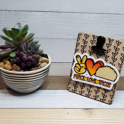 Peace Love Taco Tuesday Set , Die Cut Sticker, Novelty Sticker, Love Sticker,  Bullet Journal, Planning Stickers, Laptop Sticker,