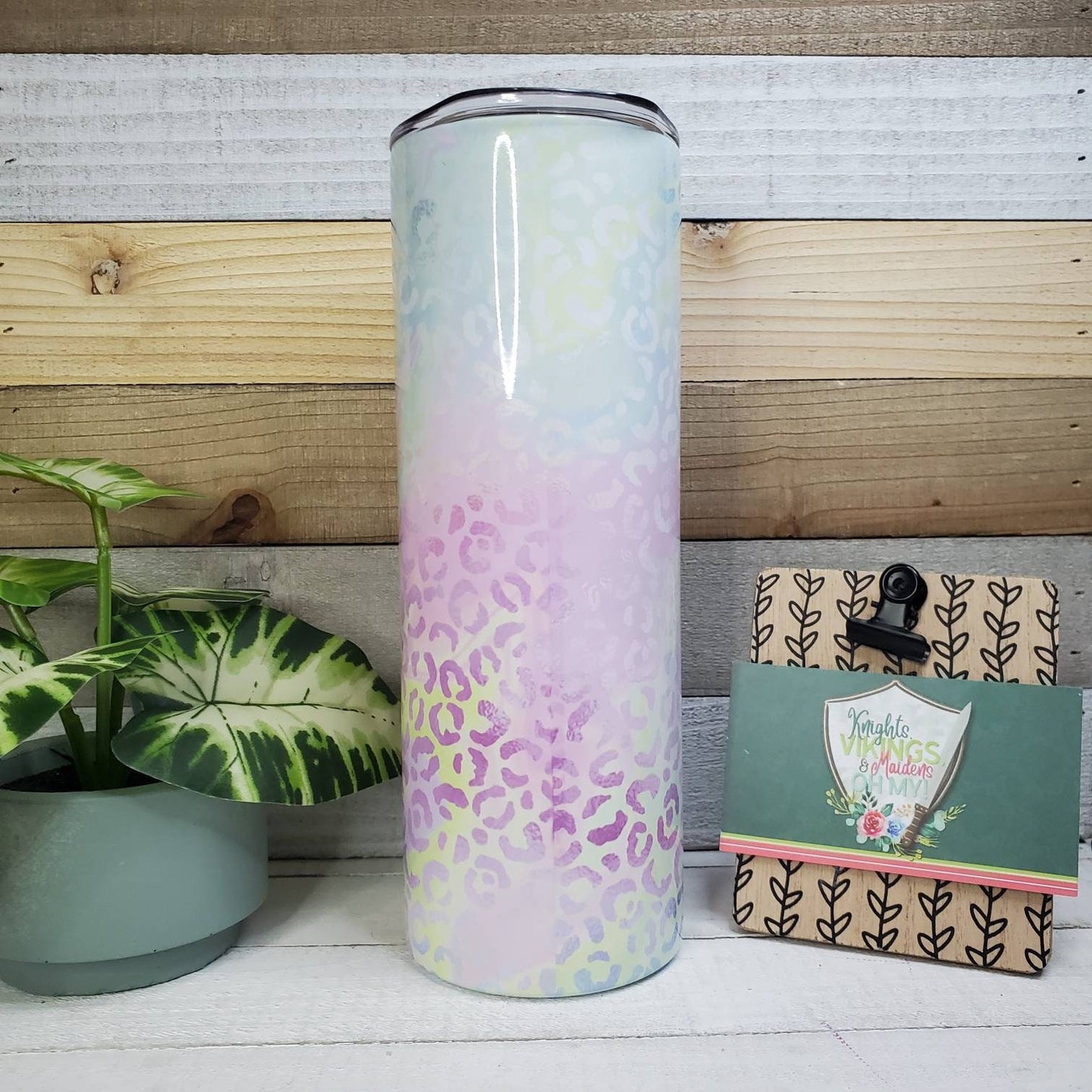 Pastel Rainbow Cheetah, Leopard, Milky Way, 20oz Sublimated Steel Tumbler