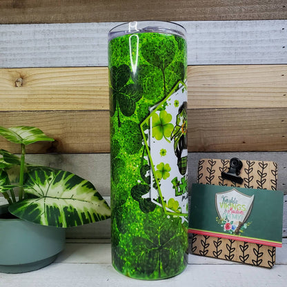 Lucky Mama, Shamrocks, 20oz Sublimated Steel Tumbler