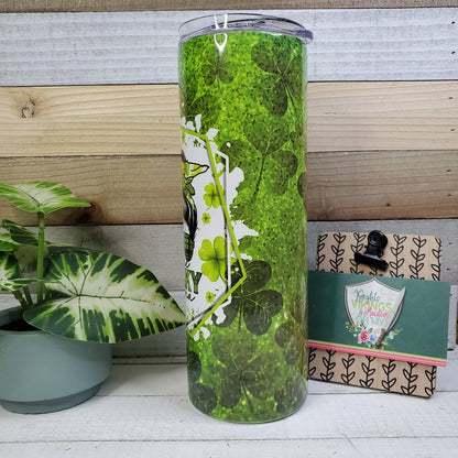 Lucky Mama, Shamrocks, 20oz Sublimated Steel Tumbler