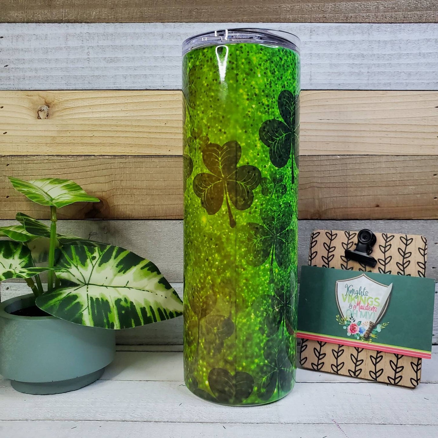 Lucky Mama, Shamrocks, 20oz Sublimated Steel Tumbler