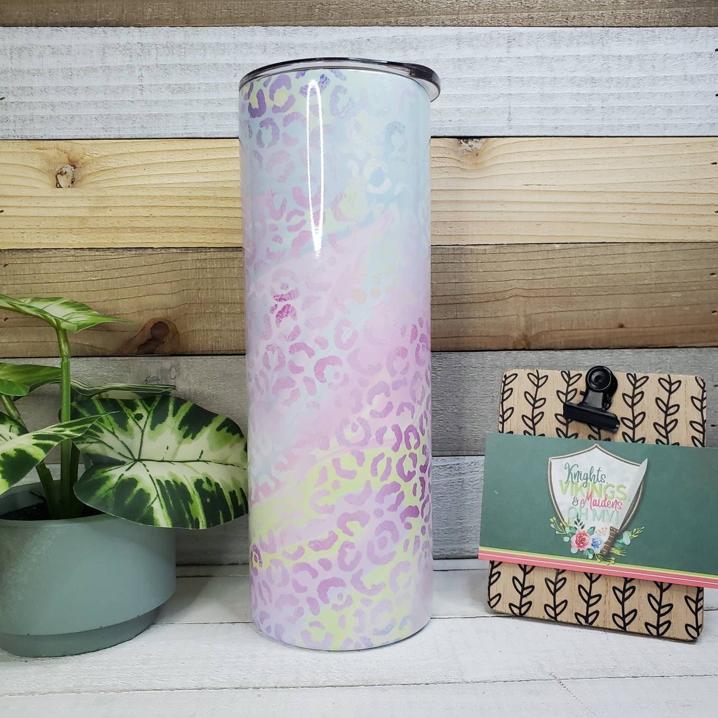 Pastel Rainbow Cheetah, Leopard, Milky Way, 20oz Sublimated Steel Tumbler