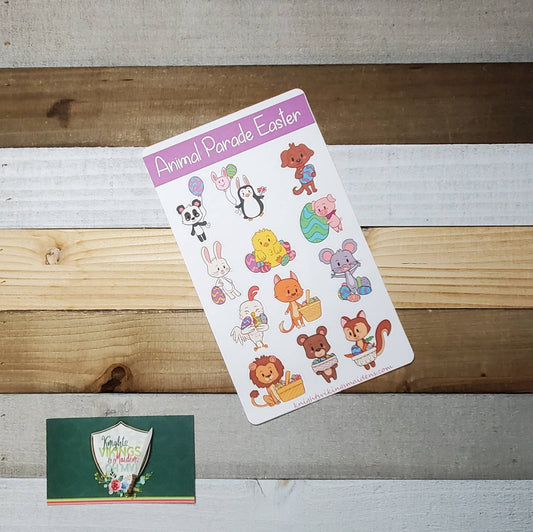 Animal Easter Parade, Easter Bunny, Easter Stickers, Bunny, Easter Eggs, Bullet Journal, Holiday Stickers, Easter Basket, Gift for Kids
