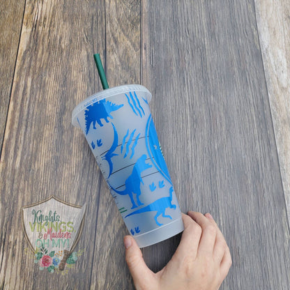 Boy Dinosaur Cup, Starbucks Cold Cup with Straw