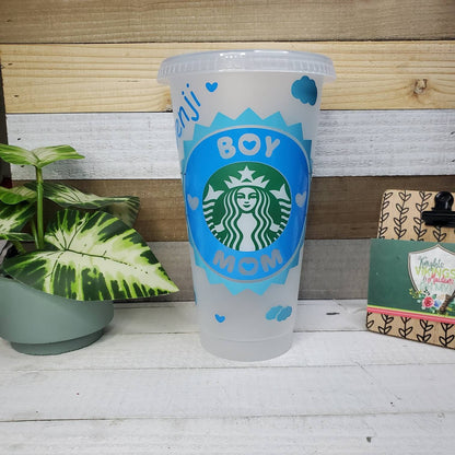 Baby Boy Cup, Starbucks Cold Cup with Straw