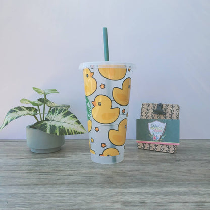 Yellow Duck Cold Cup, Starbucks Cold Cup with a Straw