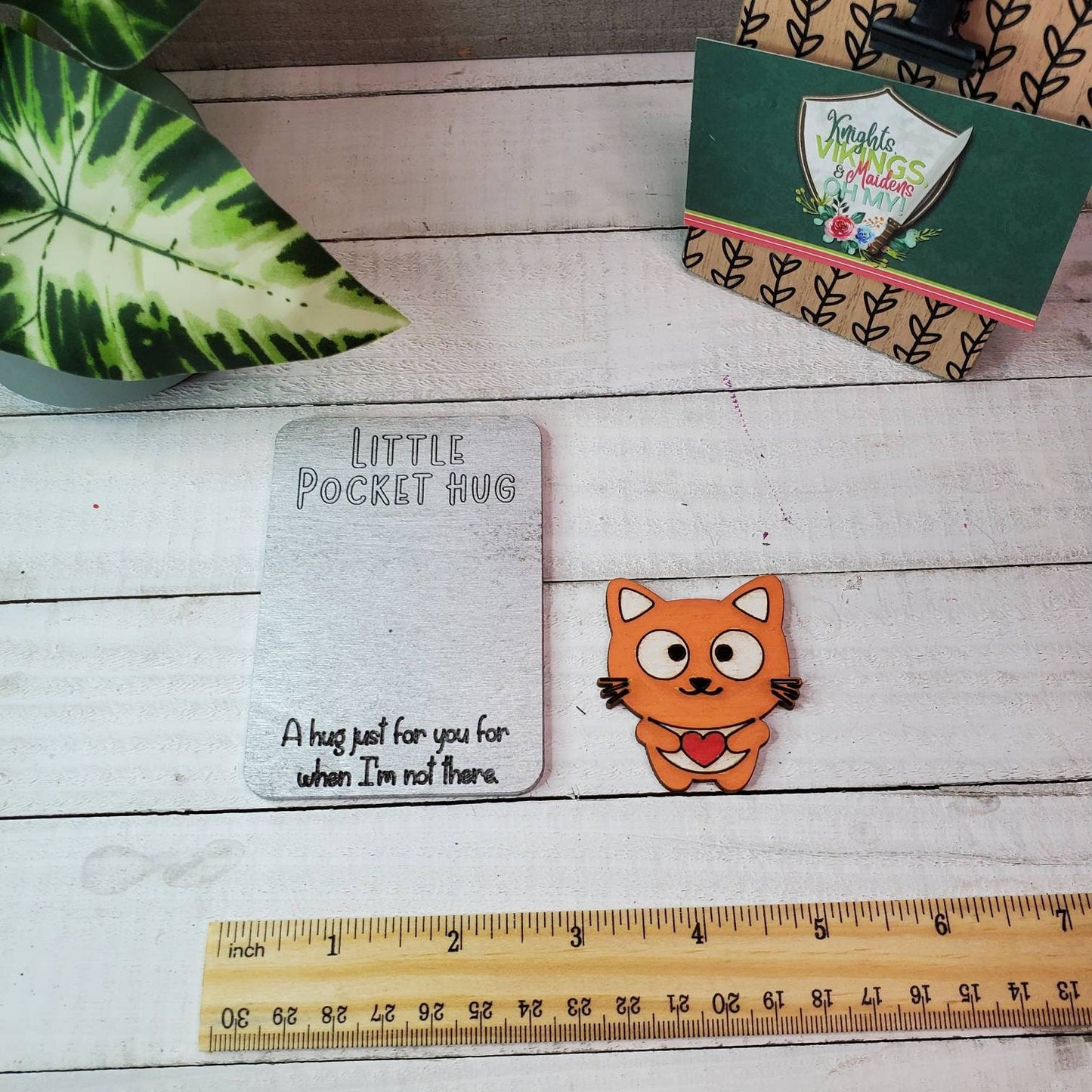 Painted Orange Cat Pocket Hug, Gift for Loved One, Deployment Gift, Pocket Token, I Miss You Gift, Virtual Hug, Virtual Gift, Love You
