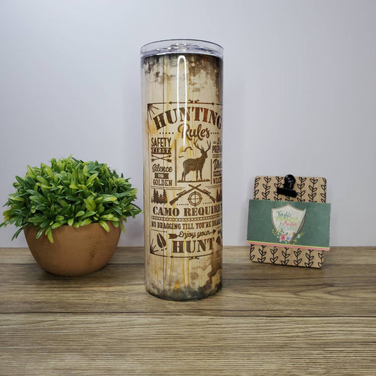 Hunting Rules, 20oz Sublimated Steel Tumbler