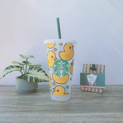 Yellow Duck Cold Cup, Starbucks Cold Cup with a Straw