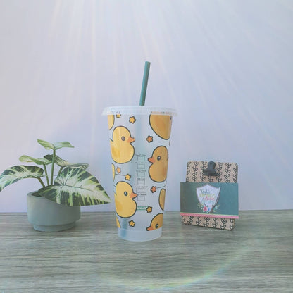 Yellow Duck Cold Cup, Starbucks Cold Cup with a Straw