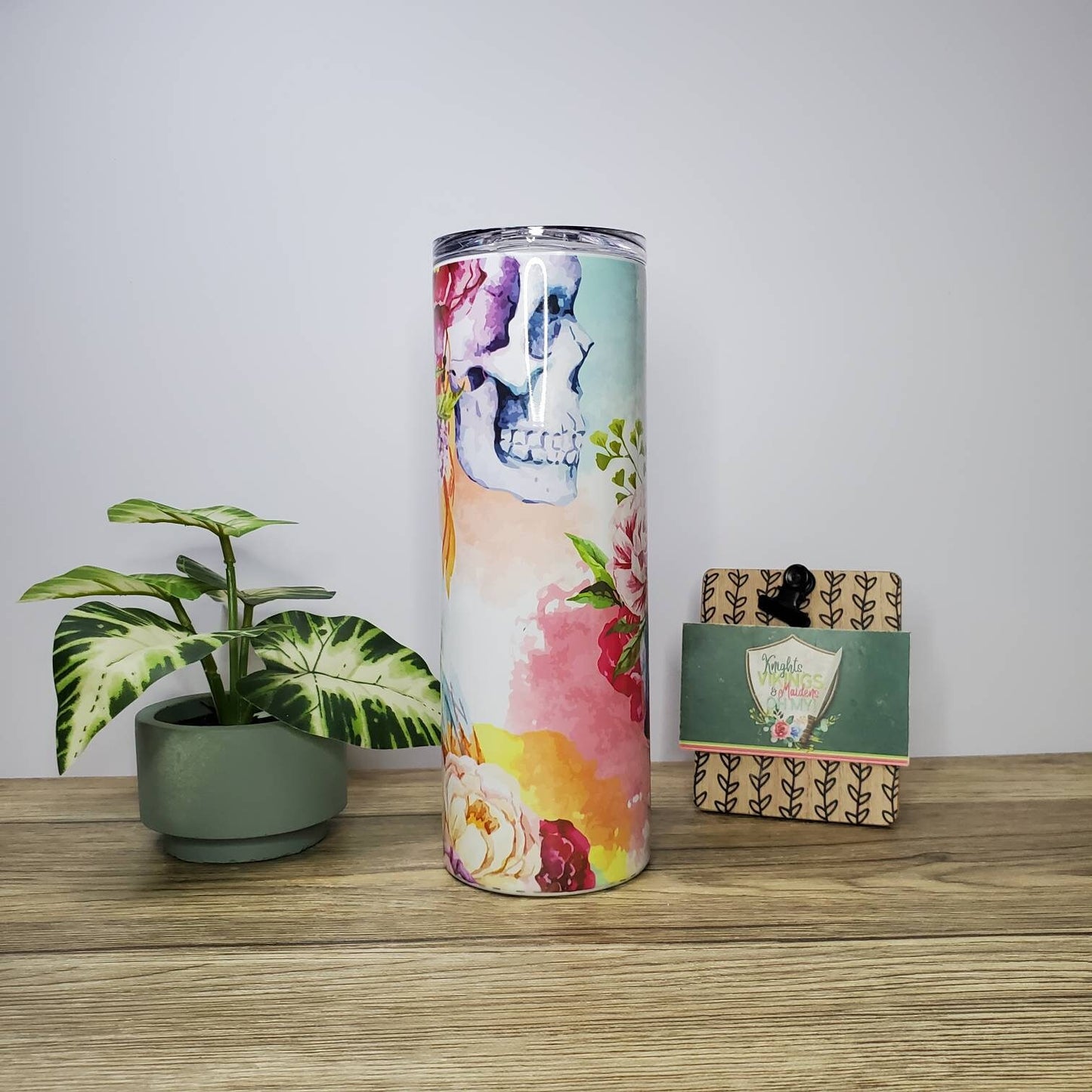 Floral Skull, 20oz Sublimated Steel Tumbler