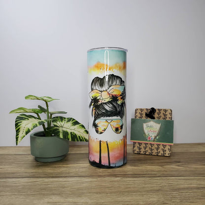 Beach Sunset Bun, 20oz Sublimated Steel Tumbler