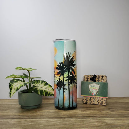 Beach Sunset Bun, 20oz Sublimated Steel Tumbler