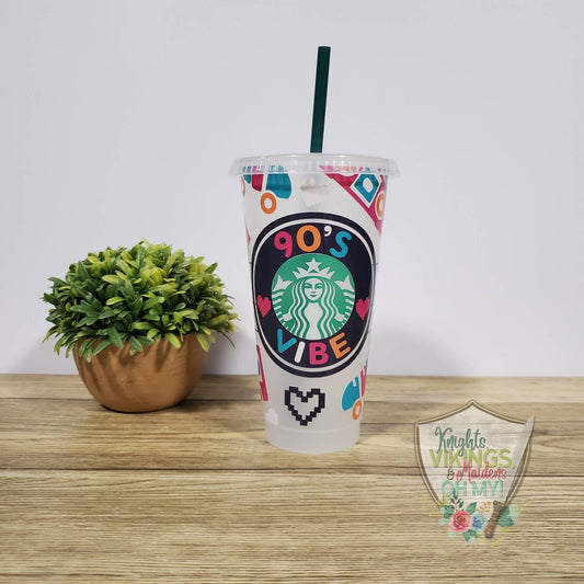 90s Vibes, Starbucks Cold Cup with Straw
