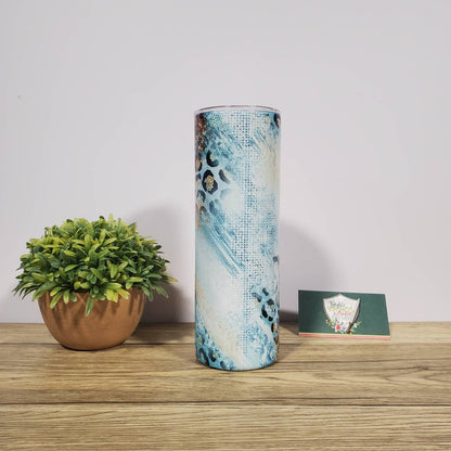 Teal Cheetah, Leopard, 20oz Sublimated Steel Tumbler