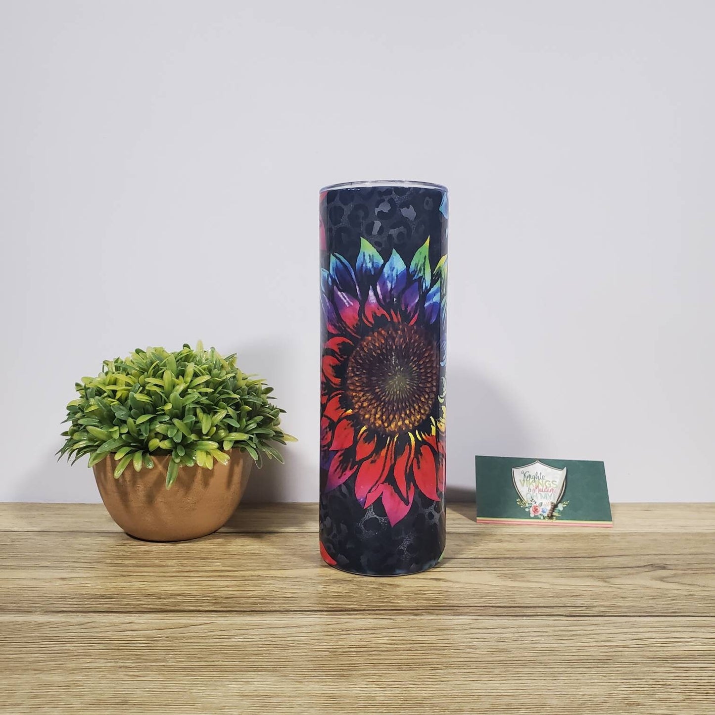 Rainbow Cheetah and Sunflowers, Leopard, 20 oz Sublimated Steel Tumbler