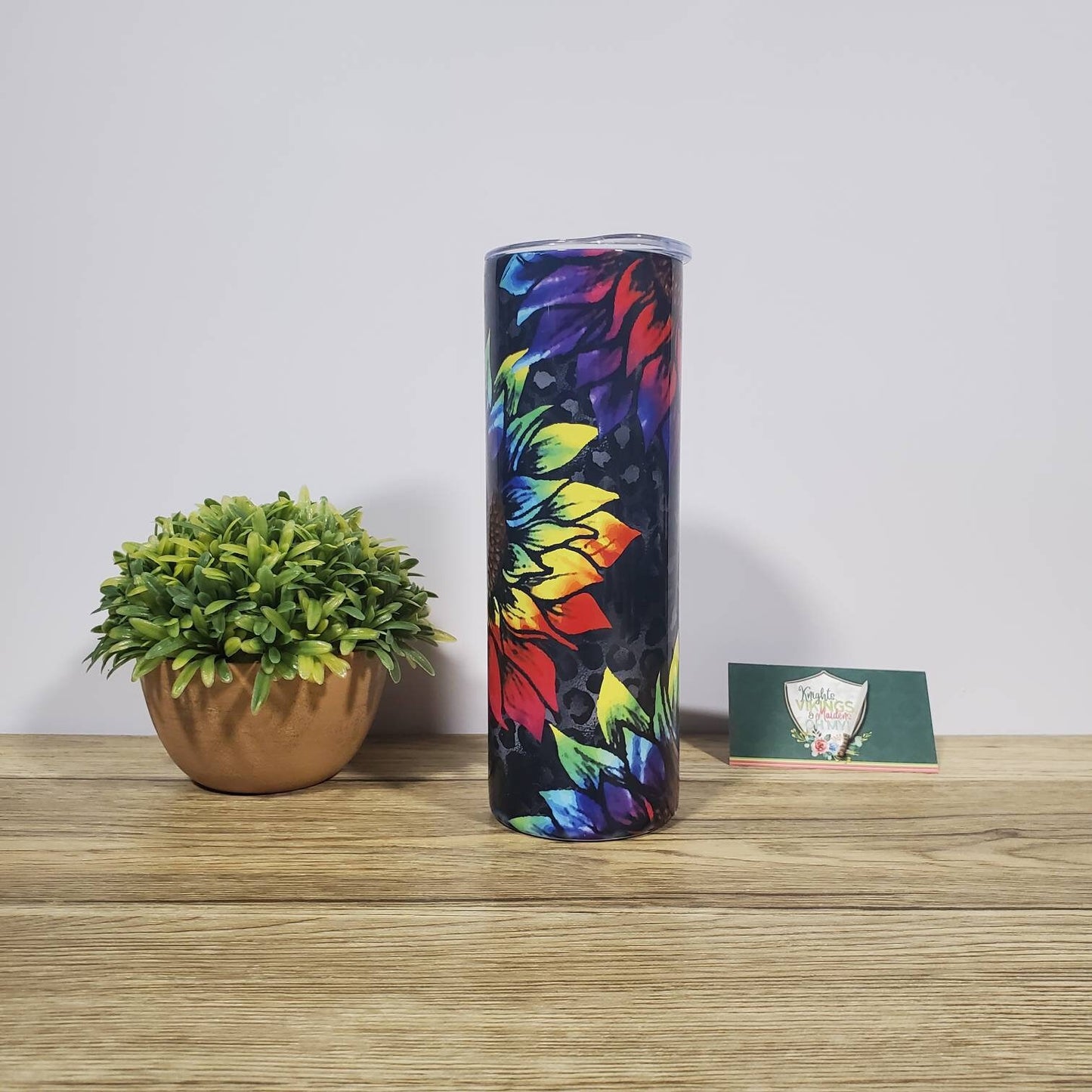 Rainbow Cheetah and Sunflowers, Leopard, 20 oz Sublimated Steel Tumbler