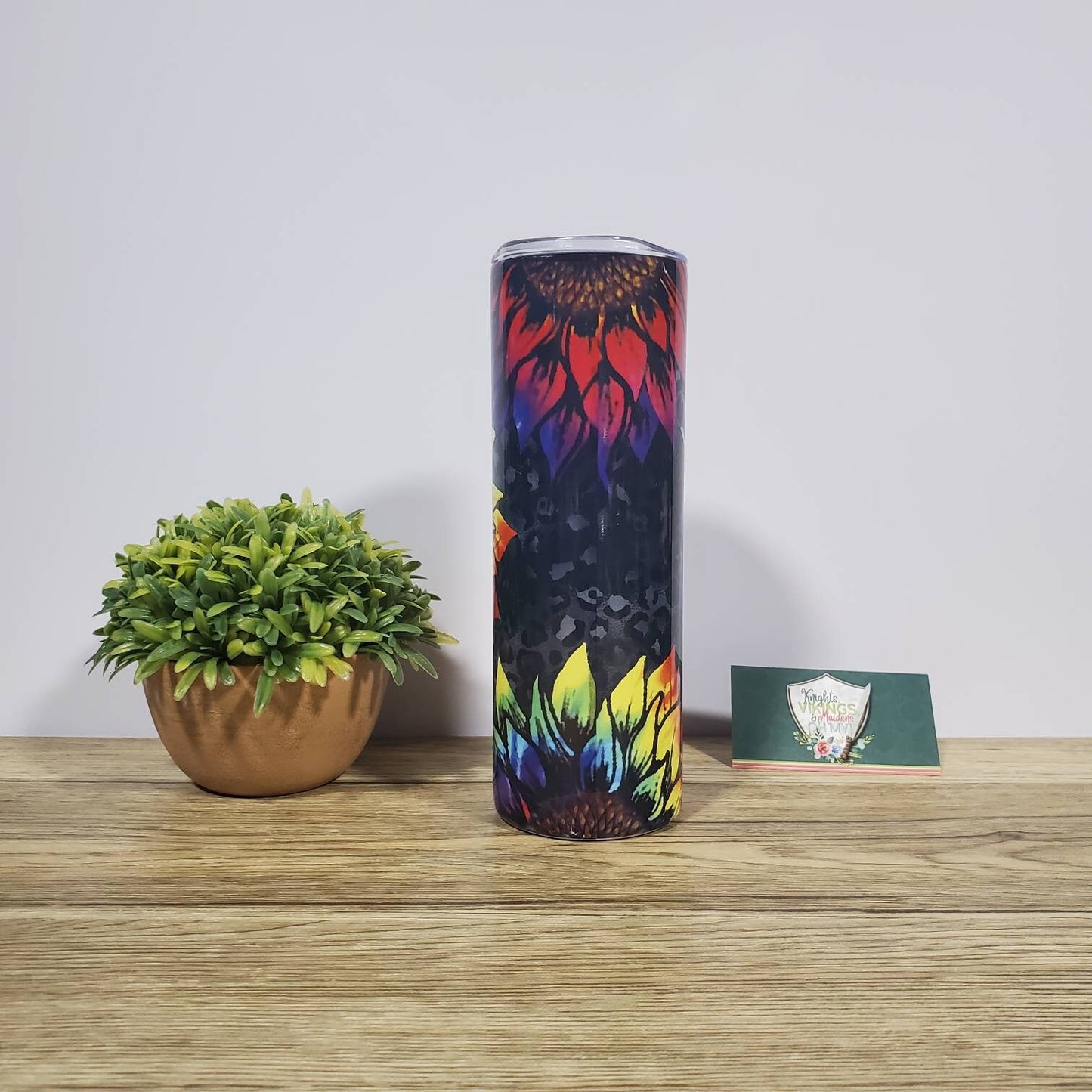 Rainbow Cheetah and Sunflowers, Leopard, 20 oz Sublimated Steel Tumbler