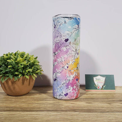 Rainbow Hearts, Milky Way, 20oz Sublimated Steel Tumbler