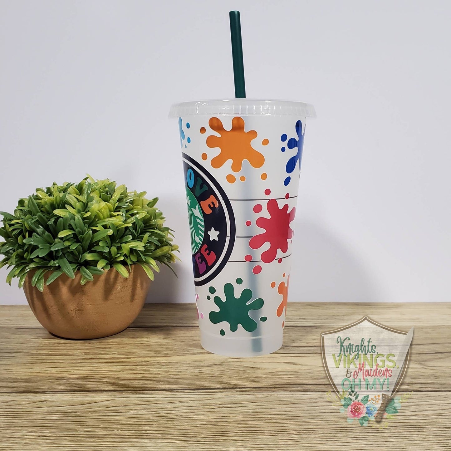 Art Love and Coffee, Starbucks Cold Cup with Straw