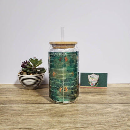 Dont be a Prick, Sublimated Glass Cup with Bamboo Lid, 16 ounces