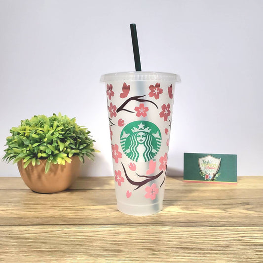 Cherry Blossom, Starbucks Cold Cup with a Straw