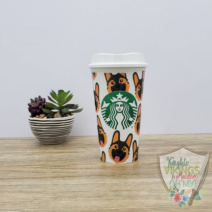 German Shepherd, 16oz Starbucks Hot Cup