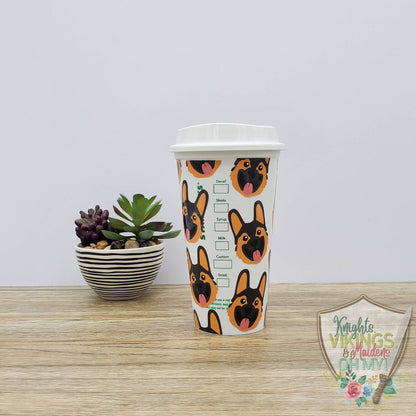 German Shepherd, 16oz Starbucks Hot Cup