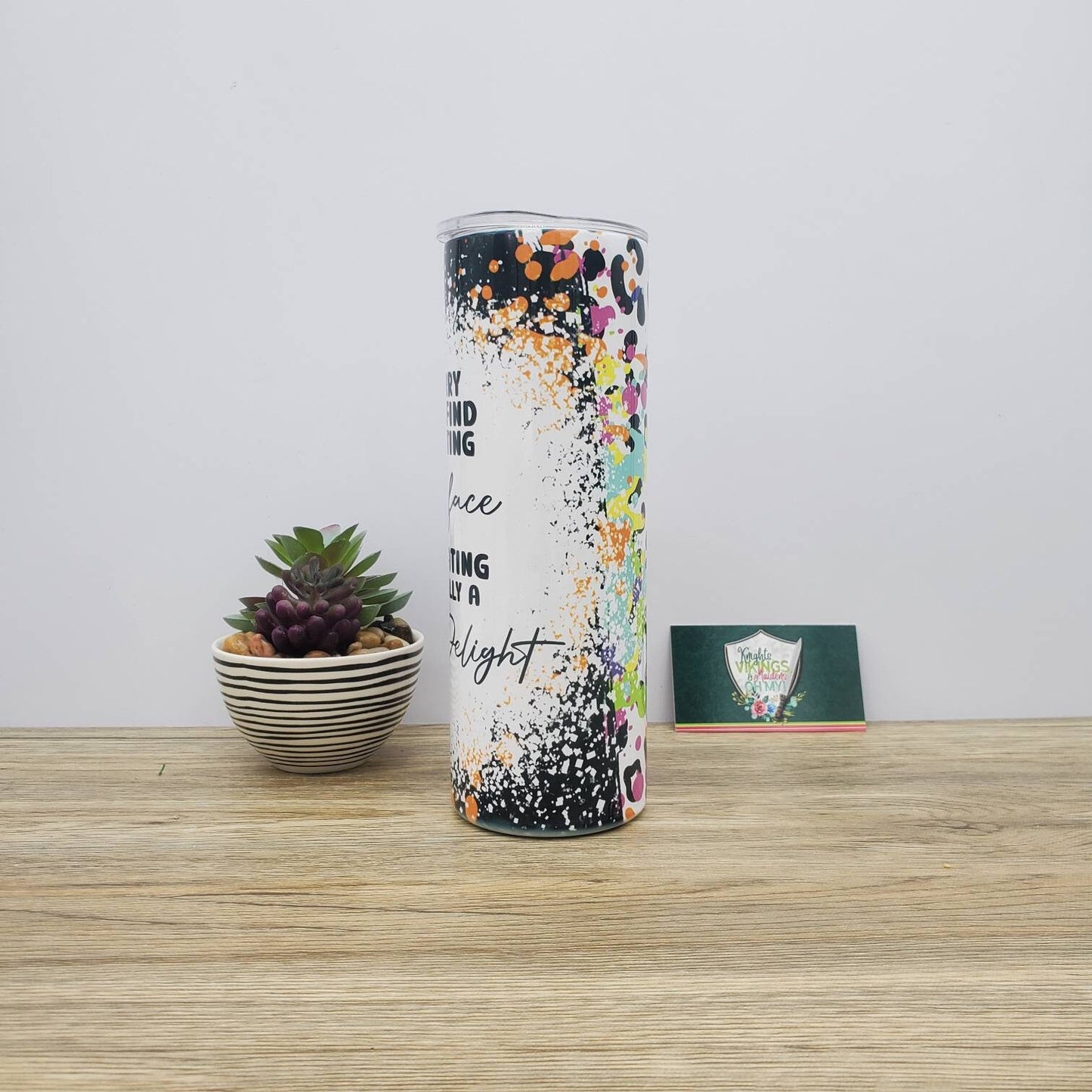 Resting Bitch Face, Paint Splatter Print, 20oz Sublimated Steel Tumbler