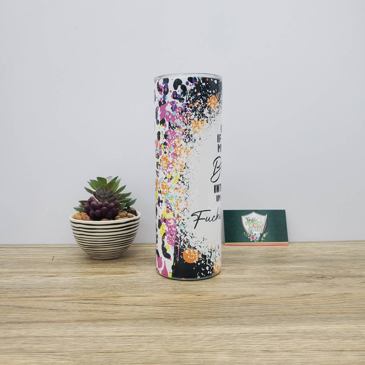 Resting Bitch Face, Paint Splatter Print, 20oz Sublimated Steel Tumbler